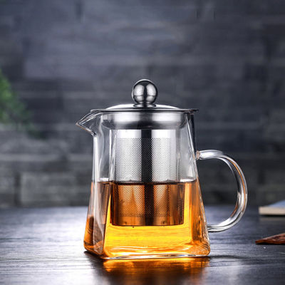 Χειροποίητο υψηλό Teapot γυαλιού Borosilice σαφές με το ανοξείδωτο Infuser προμηθευτής