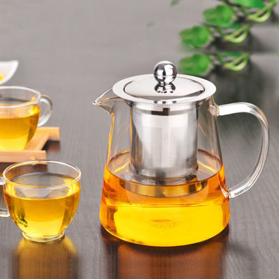 Ανθεκτικό στη θερμότητα σαφές Teapot γυαλιού με το διηθητήρα ανοξείδωτου 304 ανθεκτικό προμηθευτής