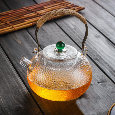 Ανθεκτικό στη θερμότητα Teapot γυαλιού σμάλτων σαφές για το ανθίζοντας μέγεθος συνήθειας τσαγιού/καφέ προμηθευτής