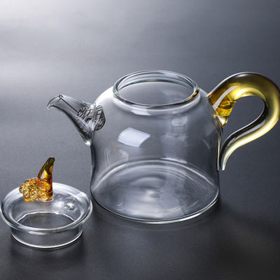 280ml ζωηρόχρωμο σαφές Teapot γυαλιού με τη μετακινούμενη κατσαρόλα Borosilicate σχεδίου Infuser μοναδική προμηθευτής