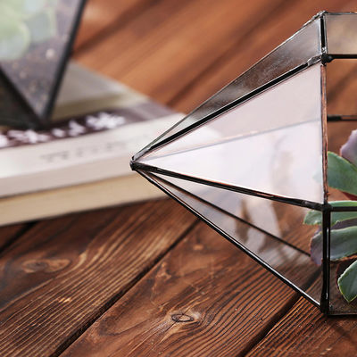 Το διαμάντι διαμόρφωσε το σαφές βάζο γυαλιού, ανθεκτικά γεωμετρικά βάζα γυαλιού Terrarium προμηθευτής