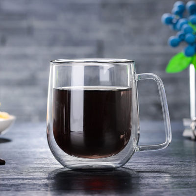 Υψηλό φλυτζάνι γυαλιού Borosilicate διπλοτειχισμένο για την κατανάλωση του καφέ Eco φιλικό προμηθευτής