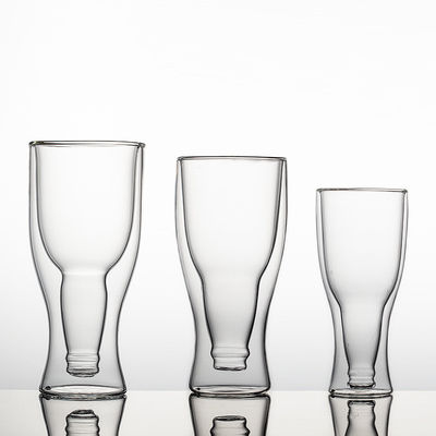 Διπλοτειχισμένα γυαλιά κατανάλωσης Borosilicate, σαφή επαναχρησιμοποιήσιμα φλυτζάνια Pong μπύρας προμηθευτής