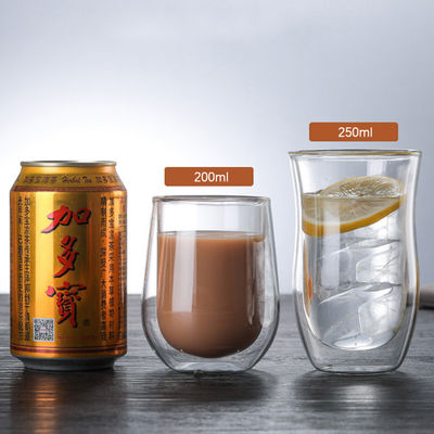 Υψηλό Borosilicate Pyrex γυαλιού διαφανές χρώμα σχεδίου καφέ προσαρμοσμένο φλυτζάνι προμηθευτής