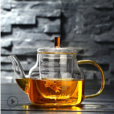 Ανθεκτικό ασφαλές Teapot Stovetop, σαφές Teapot γυαλιού Borosilicate με Infuser προμηθευτής