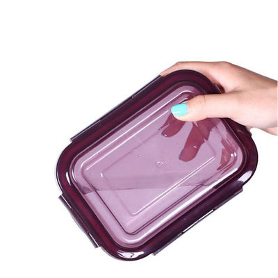 Σαφές εμπορευματοκιβώτιο τροφίμων γυαλιού BPA ελεύθερο Leakproof 410ml προμηθευτής