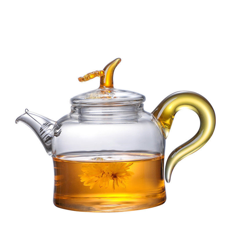 280ml ζωηρόχρωμο σαφές Teapot γυαλιού με τη μετακινούμενη κατσαρόλα Borosilicate σχεδίου Infuser μοναδική προμηθευτής