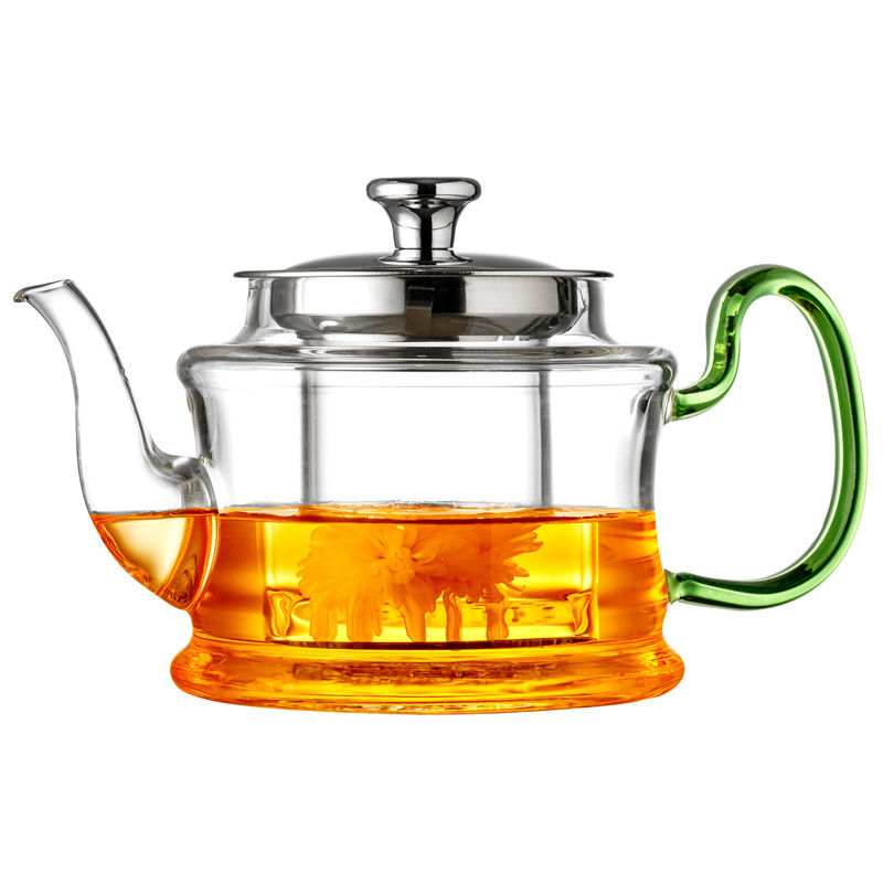 Θερμικό Teapot Handblown με Infuser, χρωματισμένη κατσαρόλα Infuser Borosilicate προμηθευτής