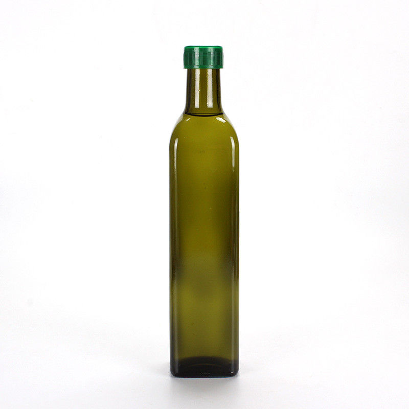 Κενό τετραγωνικό σκούρο πράσινο μπουκάλι γυαλιού, φιλικό Cruet ελαιολάδου γυαλιού Eco προμηθευτής