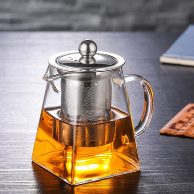 Χειροποίητο υψηλό Teapot γυαλιού Borosilice σαφές με το ανοξείδωτο Infuser προμηθευτής