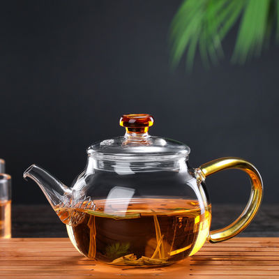 Υψηλό μετριασμένο Borosilicate Teapot γυαλιού, σύνολο τσαγιού άνθισης διαφανές προμηθευτής