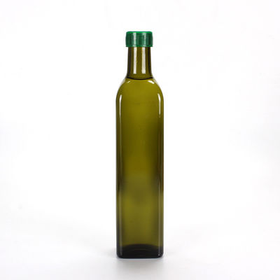 Κενό τετραγωνικό σκούρο πράσινο μπουκάλι γυαλιού, φιλικό Cruet ελαιολάδου γυαλιού Eco προμηθευτής