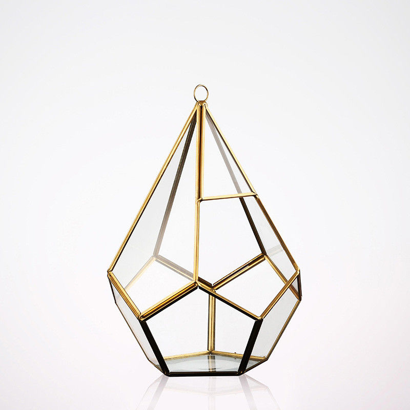 Ένωση λουλουδιών γυαλιού μαύρου χρυσού γεωμετρικού γυαλιού Terrarium εγκαταστάσεων Homeware του Succulent προμηθευτής
